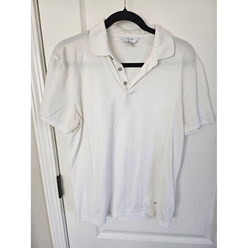 Calvin Klein White Men’s Polo Shirt - Short Sleeve